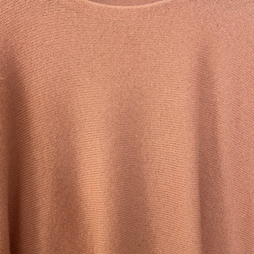 Ann Taylor 100% Cashmere Poncho Sweater Rose Pink‎ M/L Oversized Knit Lagenlook - Picture 5 of 15